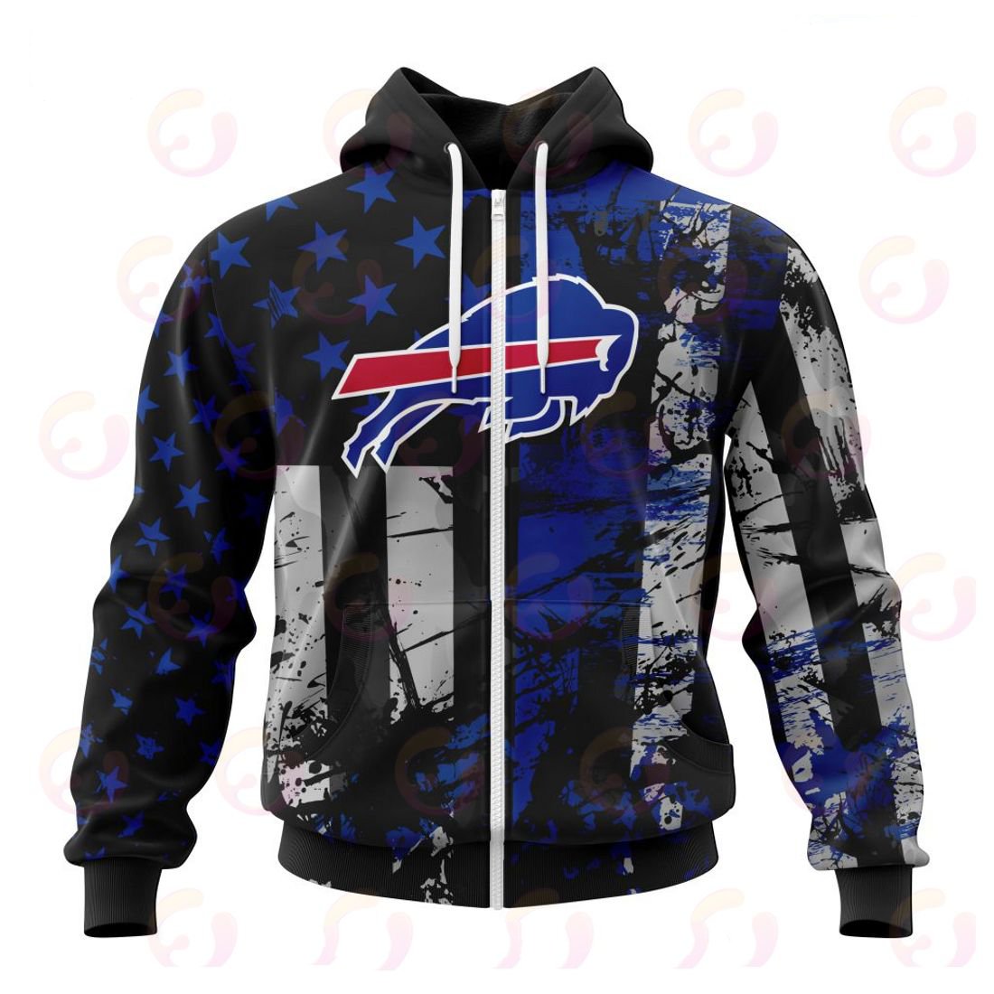 BUFFALO BILLS 3D HOODIE JERSEY FOR AMERICA