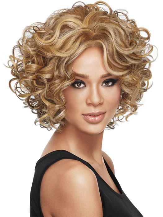Luna C01 Chin Length Curly Afro Bob Wig for African American Women