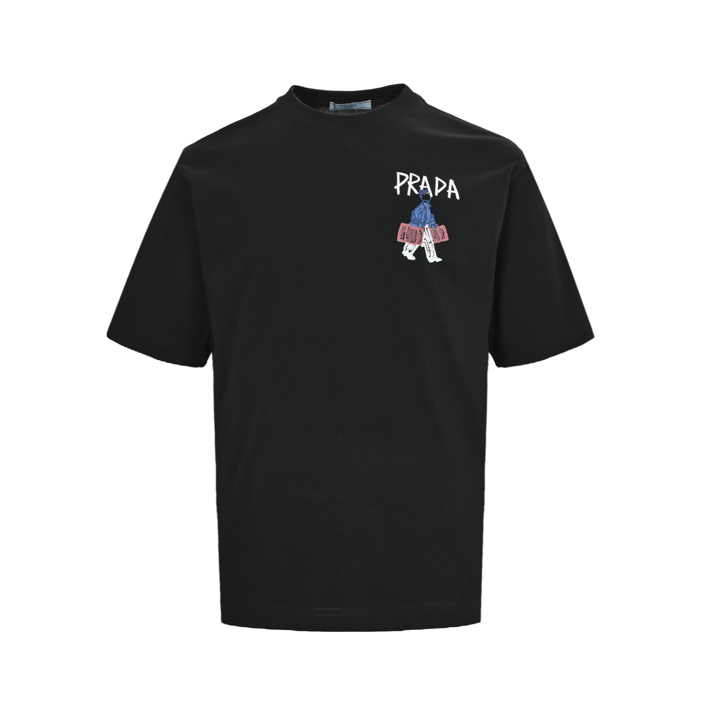 Prada 25ss handbag man letter print short sleeve