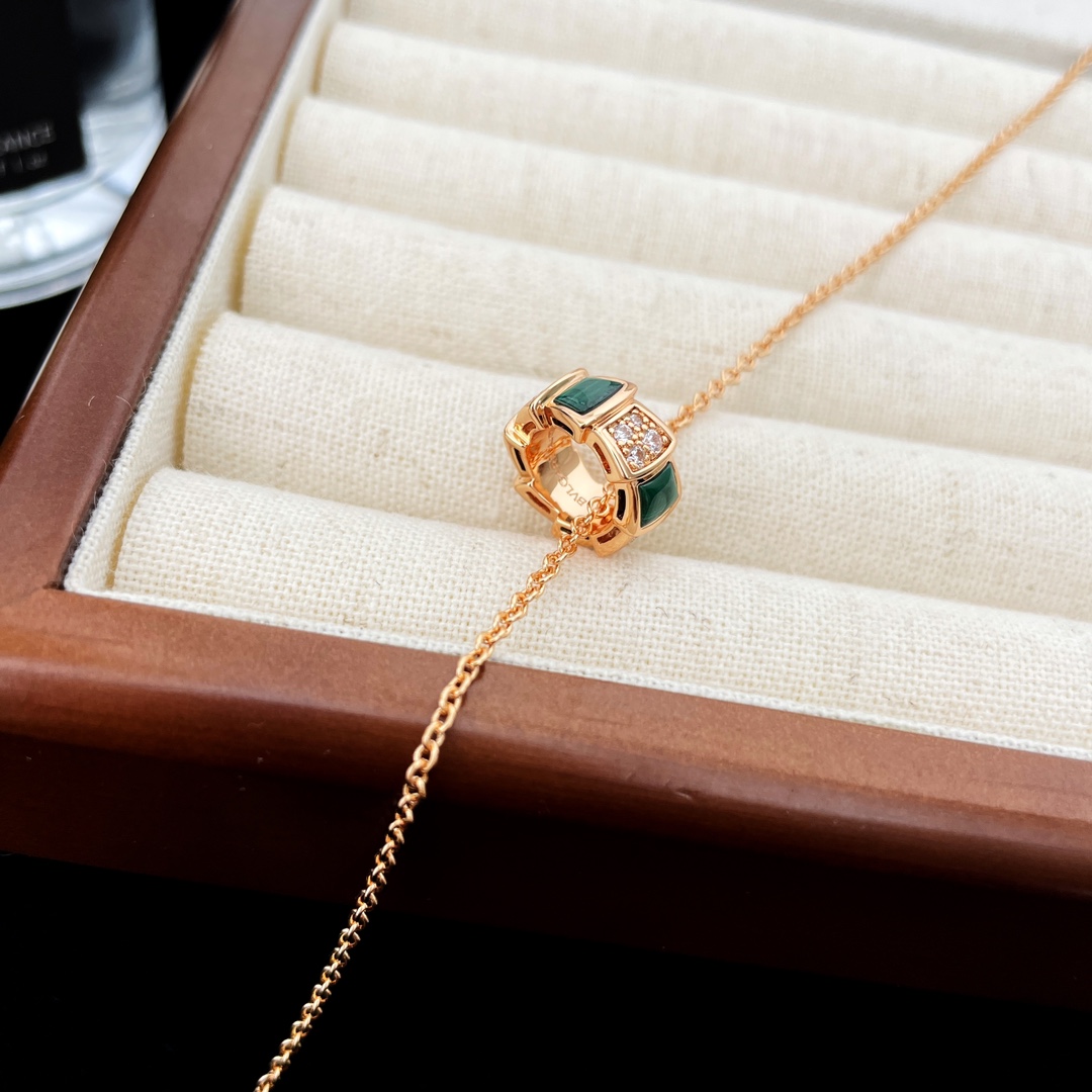 Bulgari Diamond Snake Bone Mother-of-Pearl Necklace