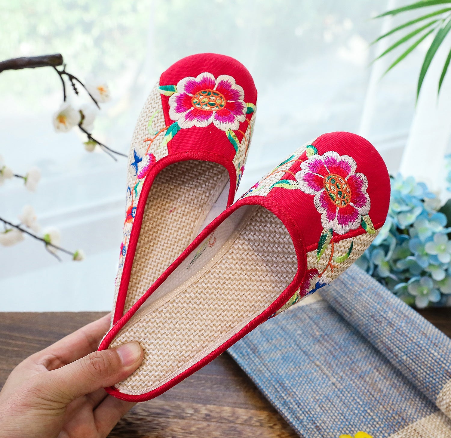 Women's Casual Summer Cloth Toe Cap Slippers