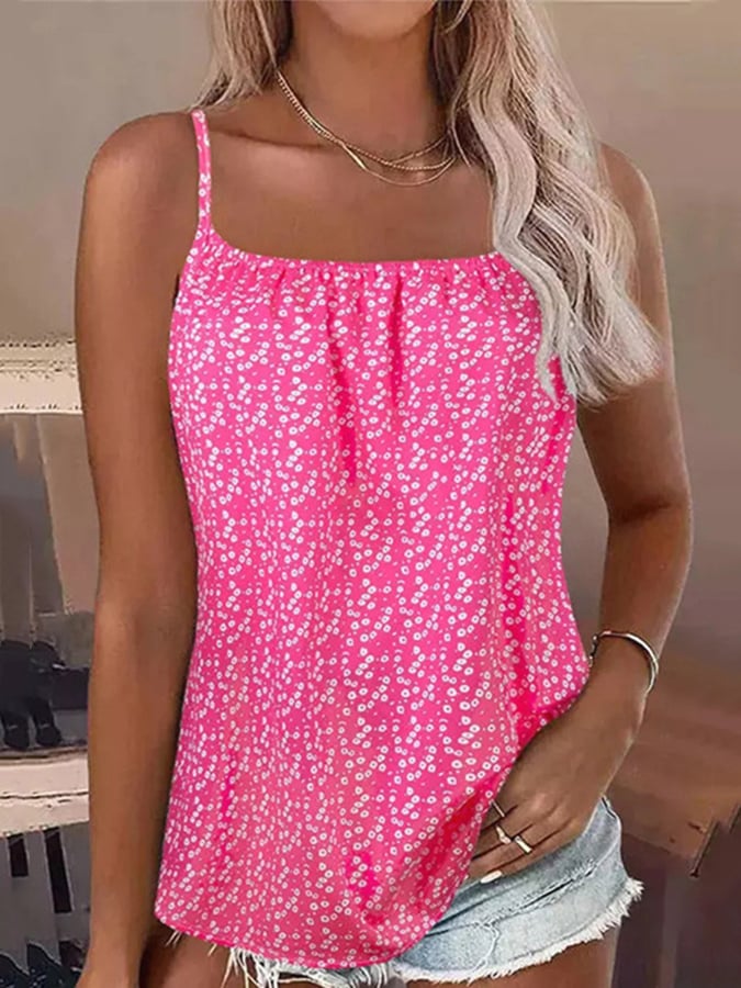 Women's Retro Floral Suspender Casual Shirt
