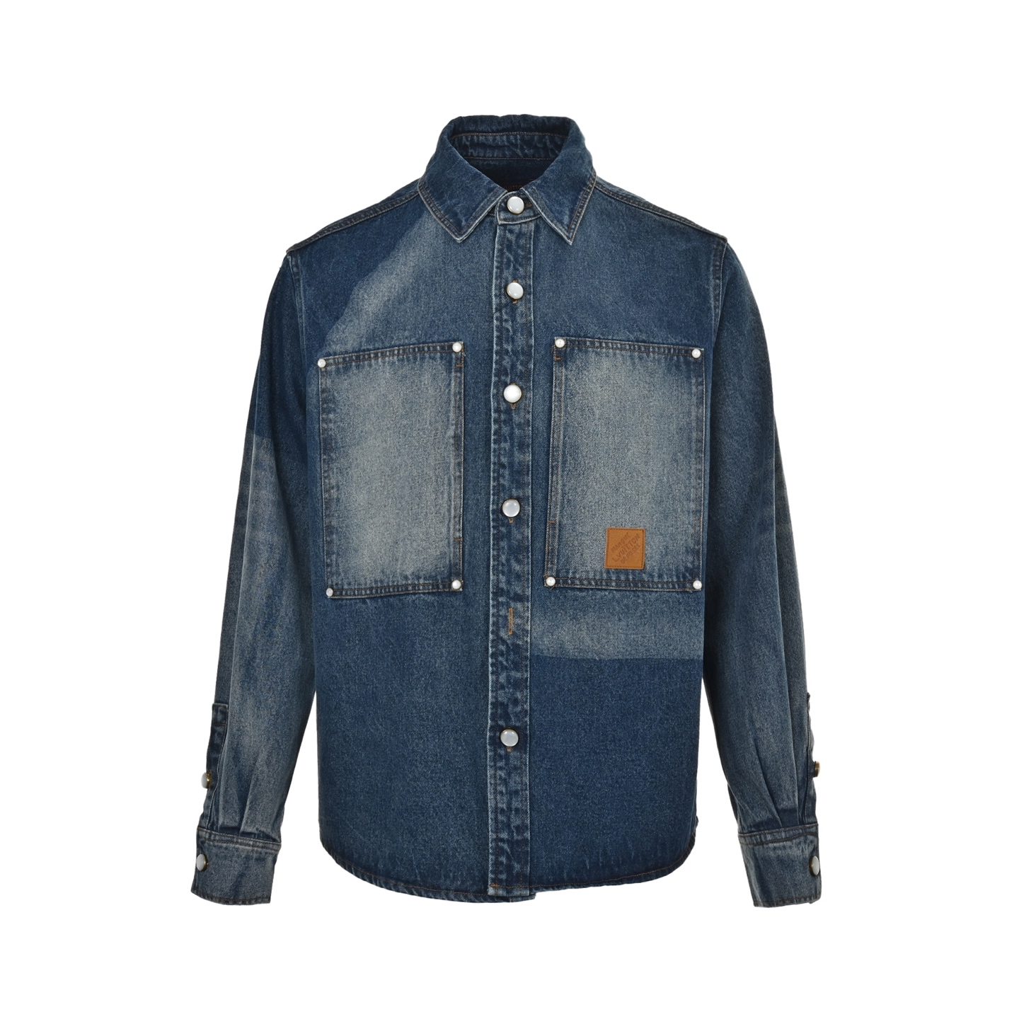 Louis Vuitton 24Fw sun-faded washed denim jacket