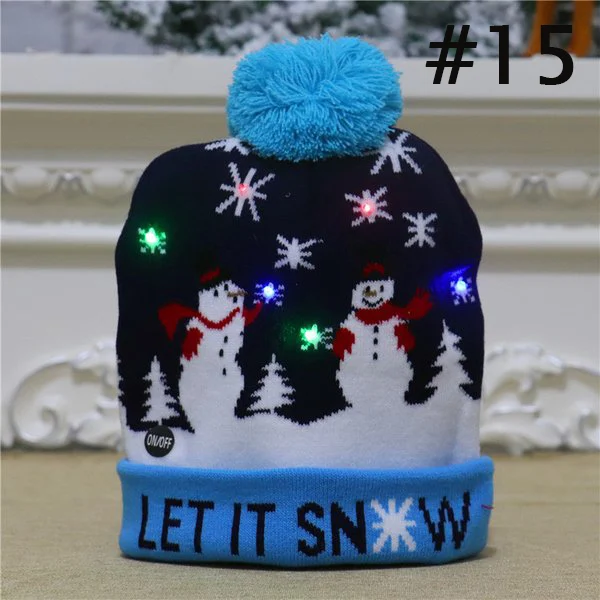 (🔥Early Christmas Sale- SAVE 48% OFF) Christmas Theme LED Beanies--BUY 4 FREE SHIPPING