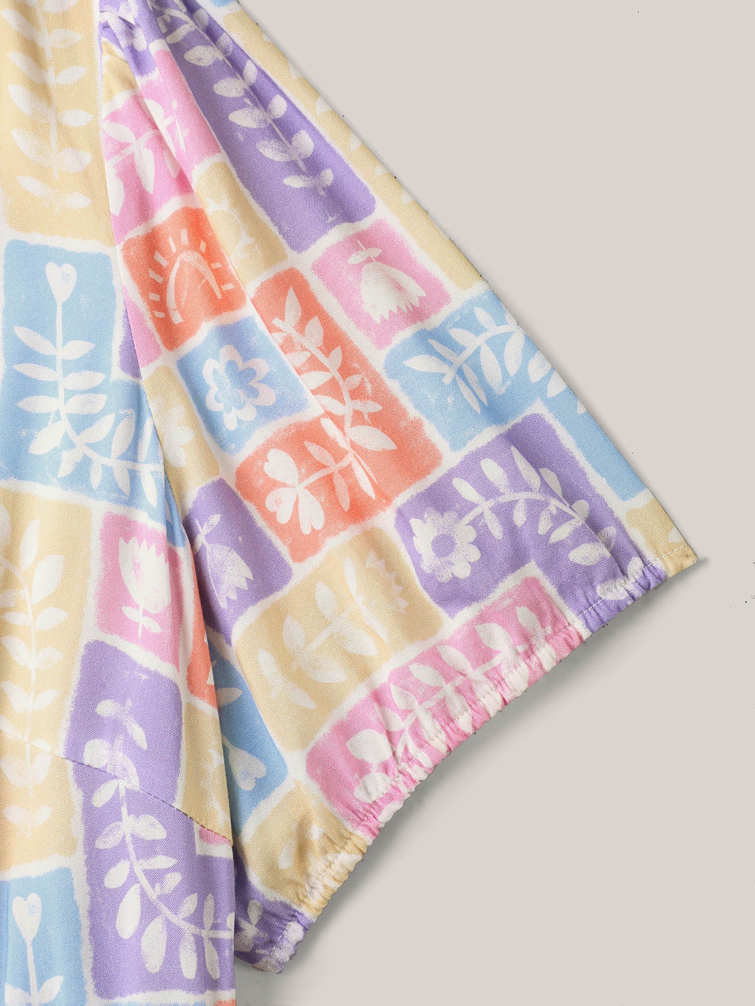 Rayon Floral Collage Stretchy Waist Midi Dress