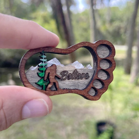 Bigfoot / Sasquatch Believe Footprint Magnet