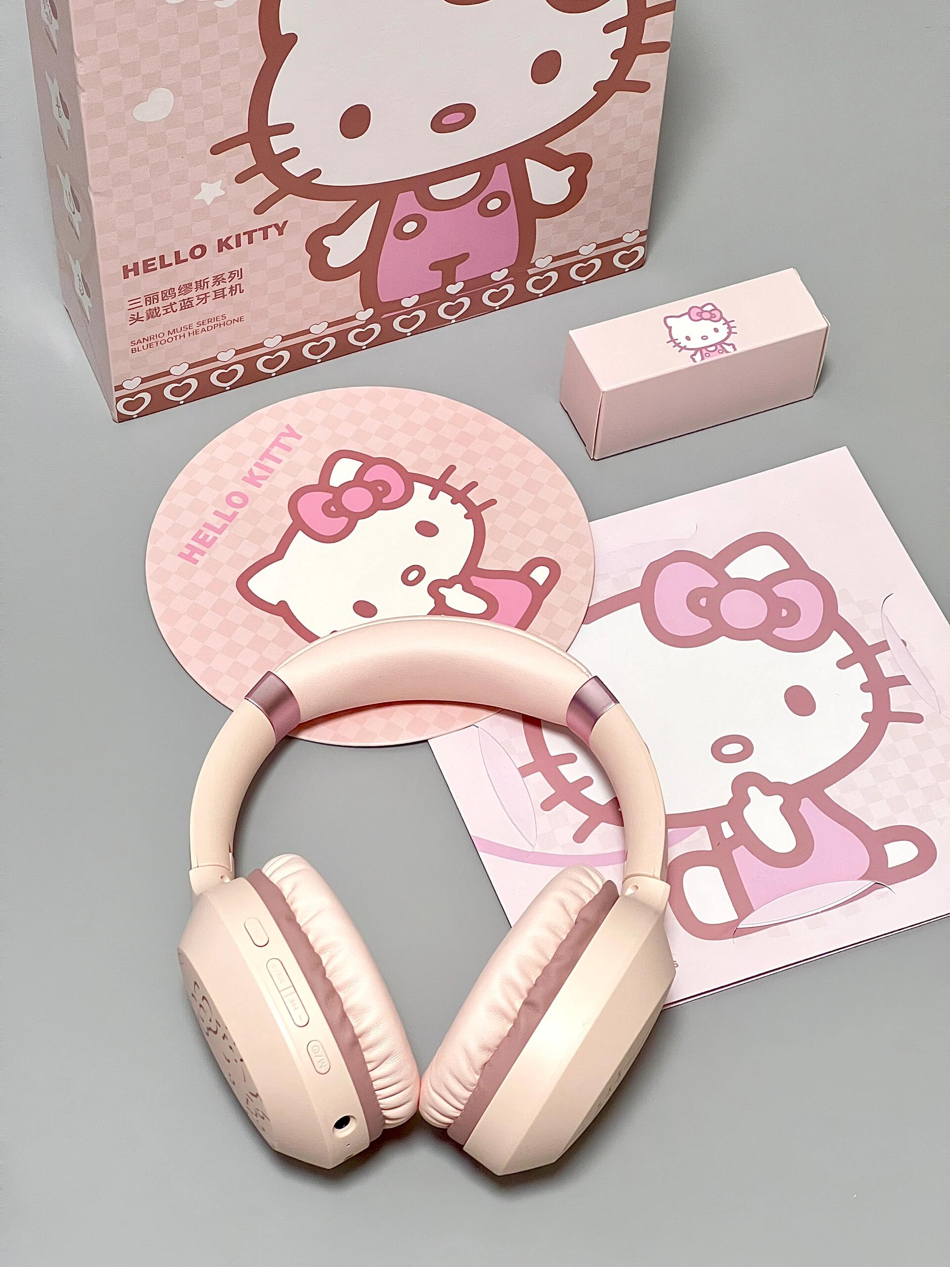 Sanrio Bluetooth Headphones Over Ear, 35H Playtime Retractable Foldable Headphones for Home Office Cellphone PC Ect.