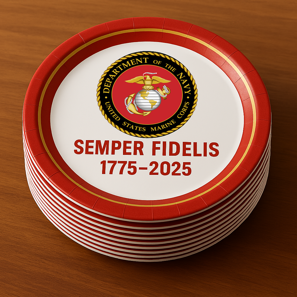 U.S. 250th Anniversary Military Commemorative Dessert Plates