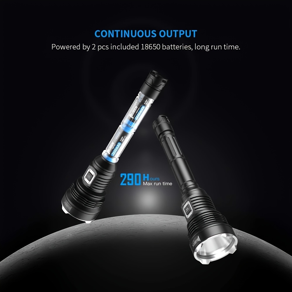 WUBEN T101 Pro Bright LED Flashlight, Waterproof Rechargeable Torch Light For Outdoor Camping Hiking Hunting Adventure And Searching, 3500LM