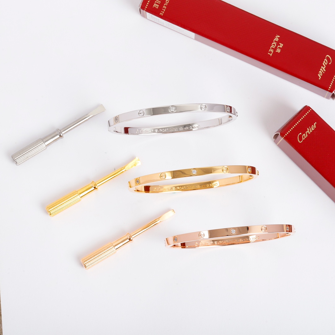 Cartier love narrow version 6 diamond bracelet