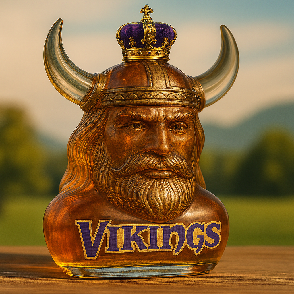 Minnesota Vikings Viking Head Whiskey Bottle