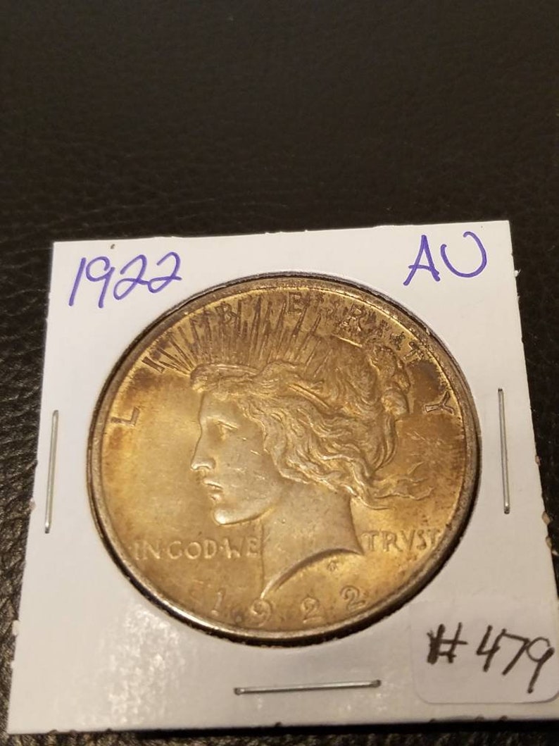 1922 Silver Peace Dollar AU/BU ! Toned! Lot# 479