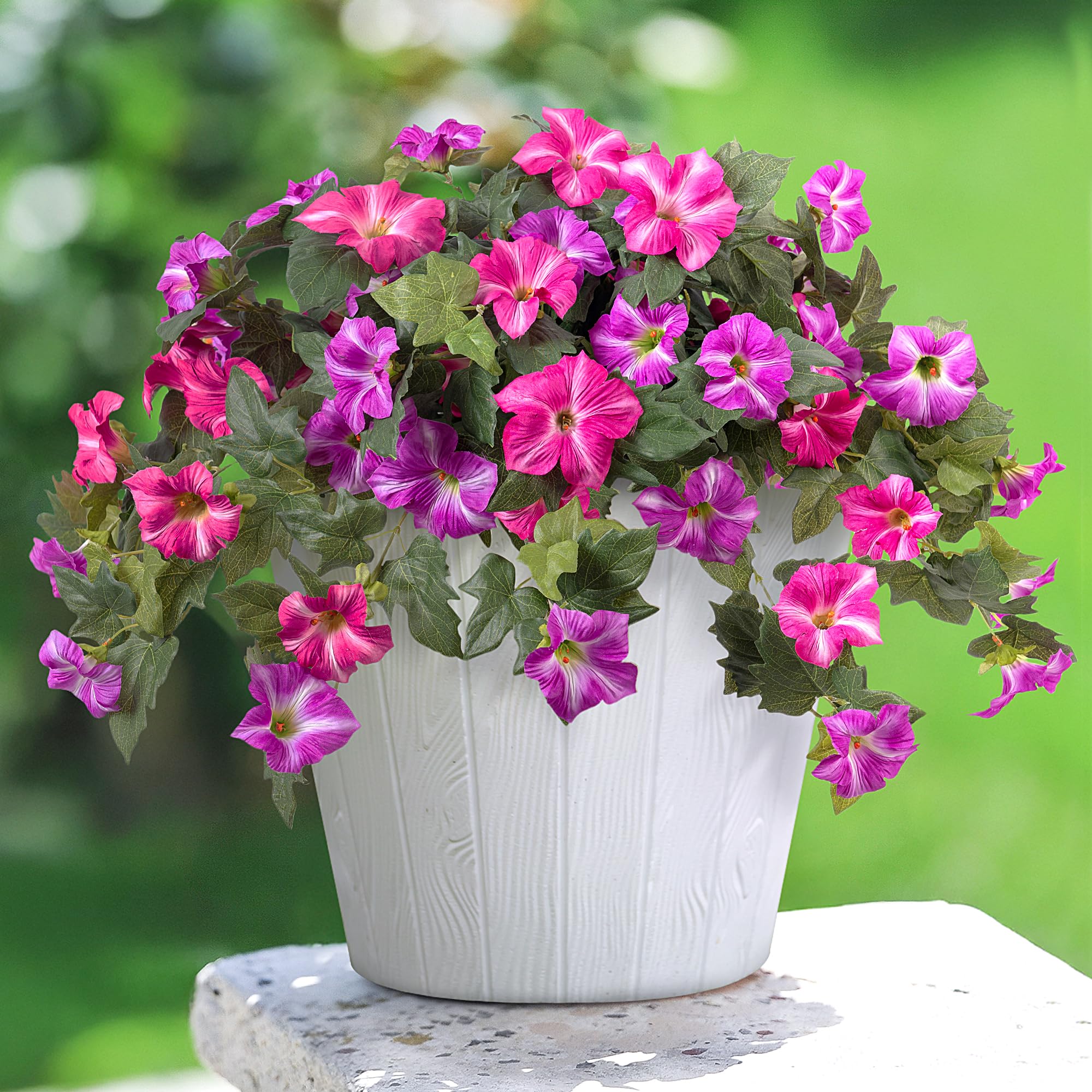 💥ON SALE💥Faux Petunias Silk Outdoor Flowers 🌿 UV-Resistant, No Fade, Waterproof, Windproof 🌸