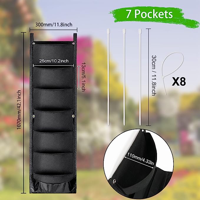 🔥Last Day Promotion-[SAVE 50% OFF]--7 Pockets Hanging Vertical Planter--BUY 3 GET FREE SHIPPING NOW