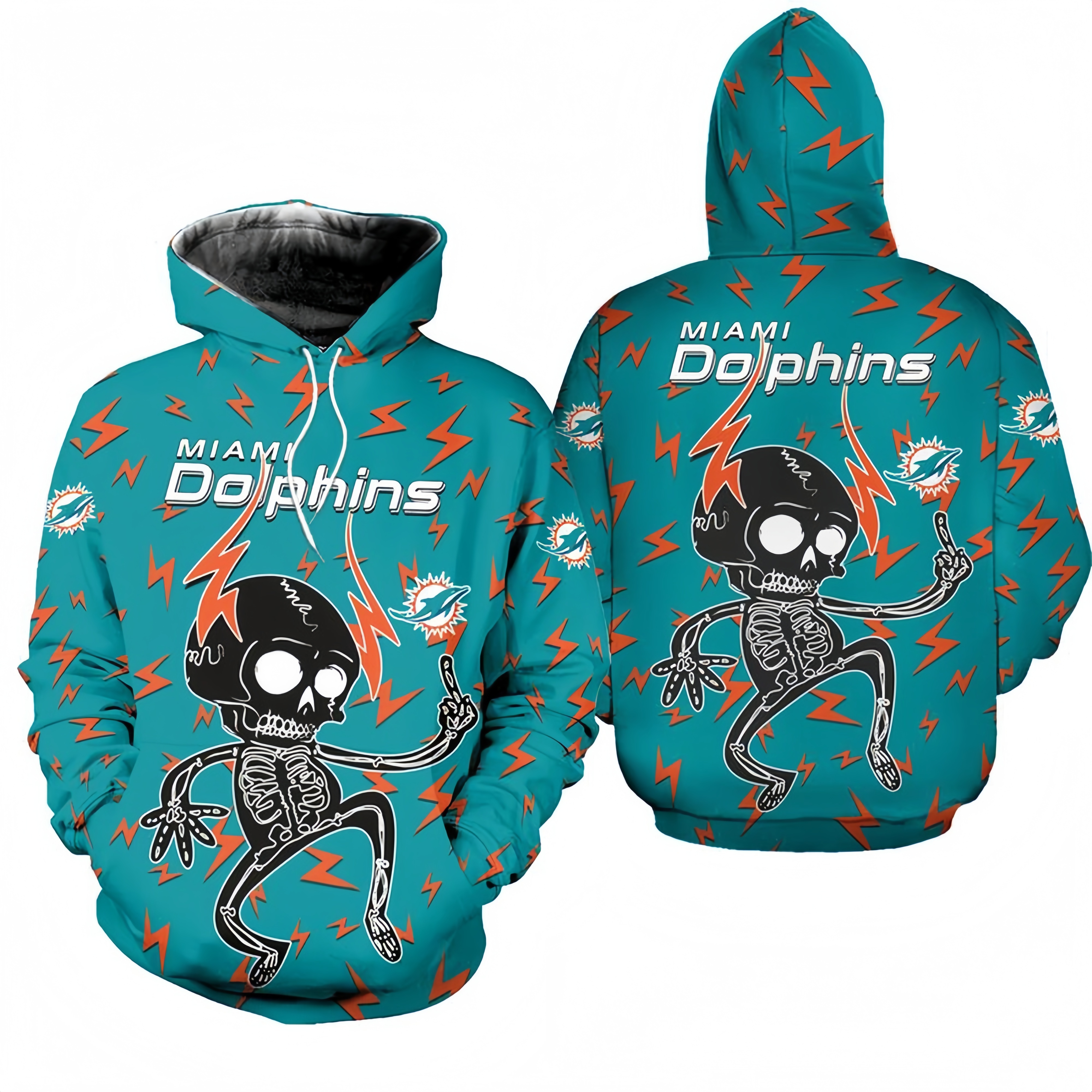 MIAMI DOLPHINS 3D ELECTRIC SHOCK CUTE SKELETON