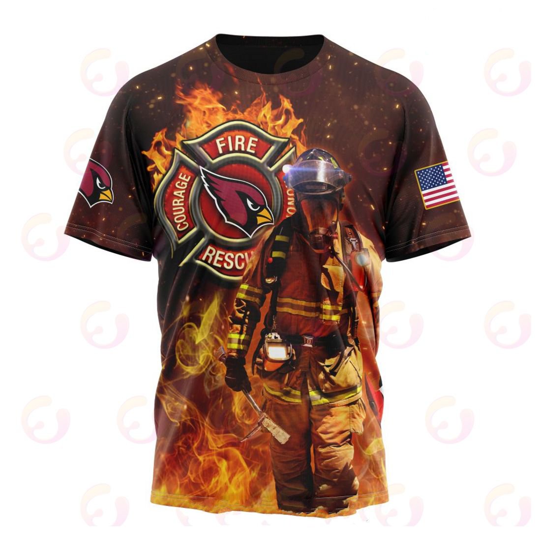 ARIZONA CARDINALS HONOR FIREFIGHTERS – FIRST RESPONDERS 3D HOODIE