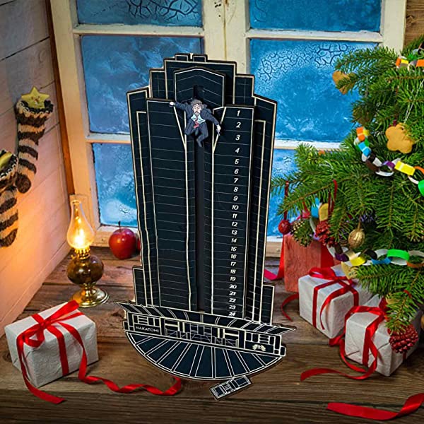 CHUWUJU Upgraded 2022 Christmas Advent Calendar Wooden Die Hard Advent Calendar