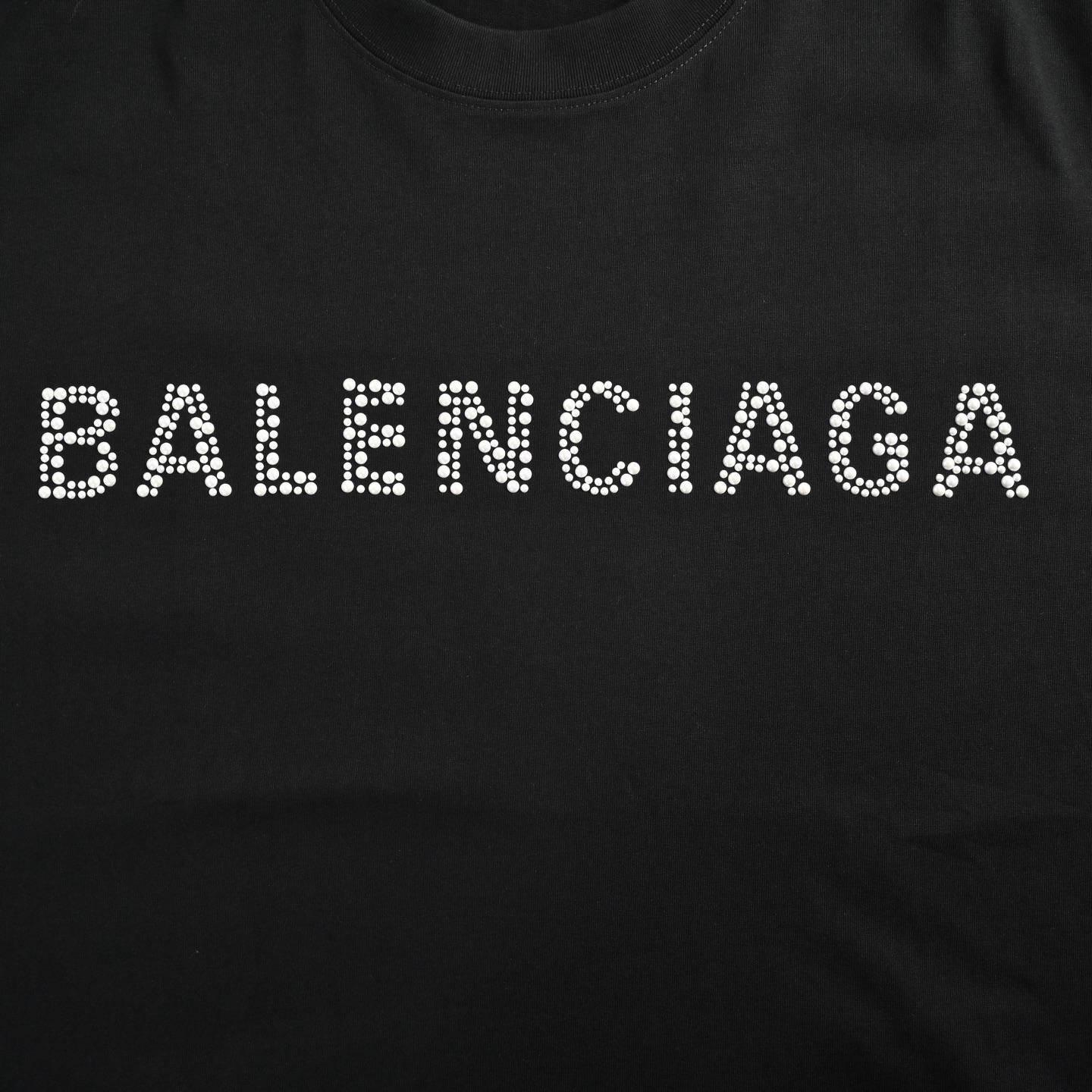 Balenciaga 25ss pearl letter short sleeve