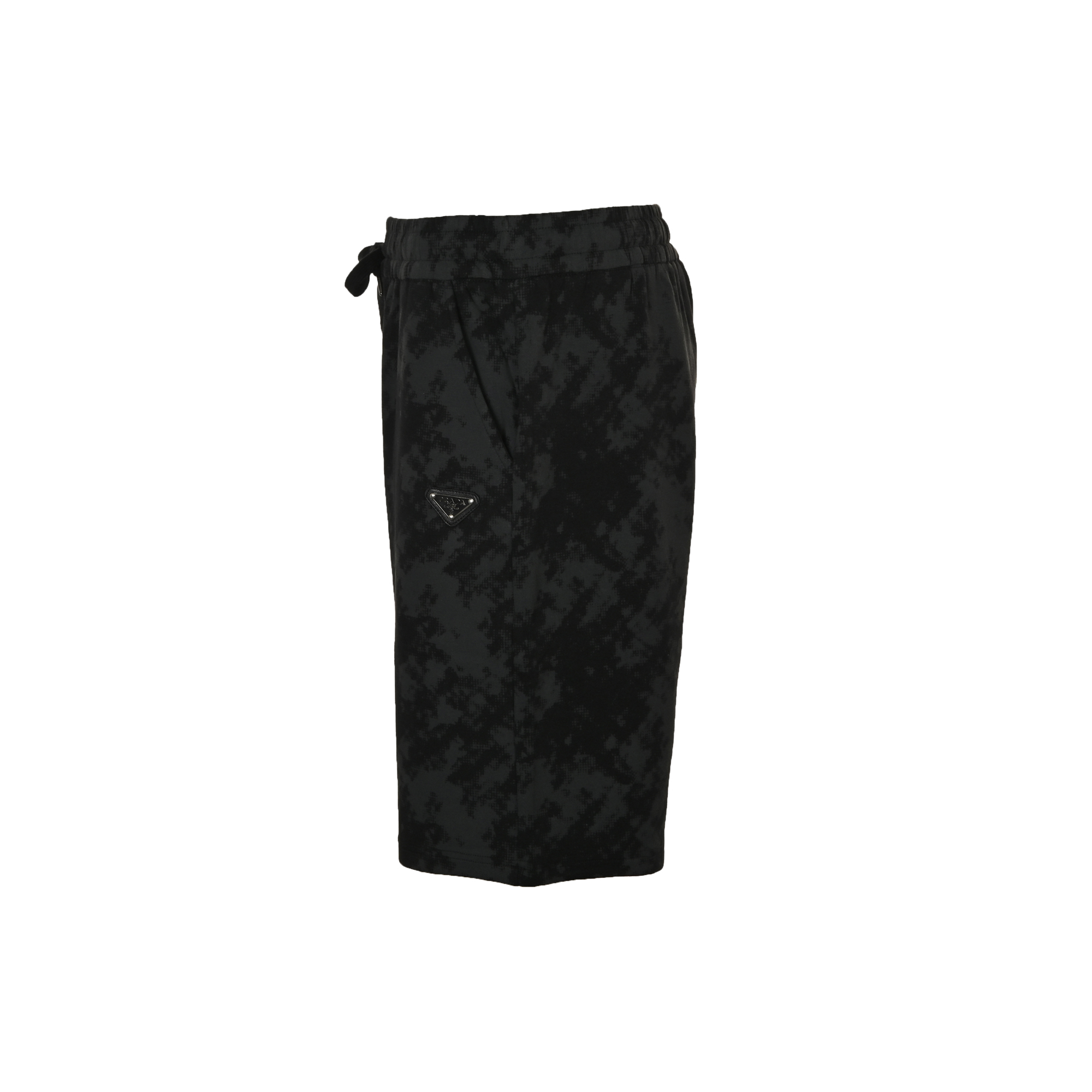 Prada black camouflage triangle logo shorts