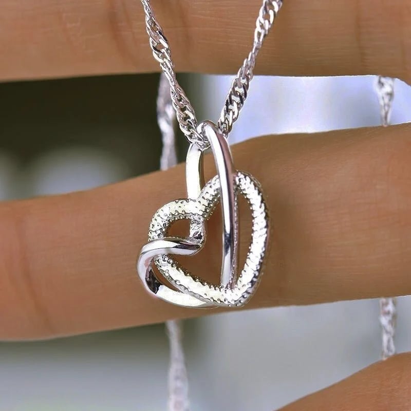 🎁LAST DAY 49% OFF💕Interlocking Heart Necklace - Mother & Daughter 👩👧 Forever Linked Together