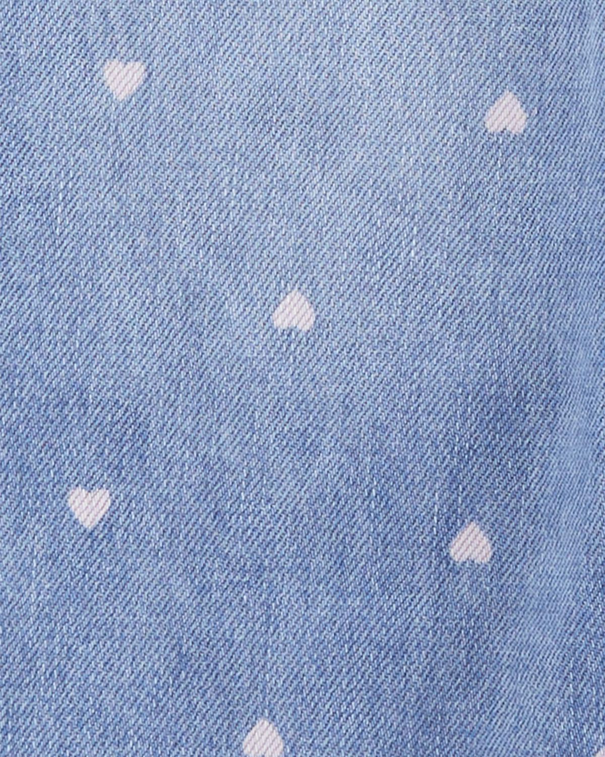 Oshkosh Baby Heart Print Denim Overalls