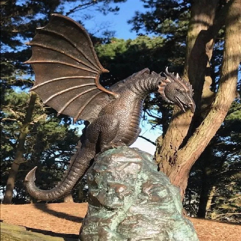 (🔥Last Day Promotion-SAVE 50% OFF)Precision Casting Fire-breathing Dragon Sculpture Waterscape