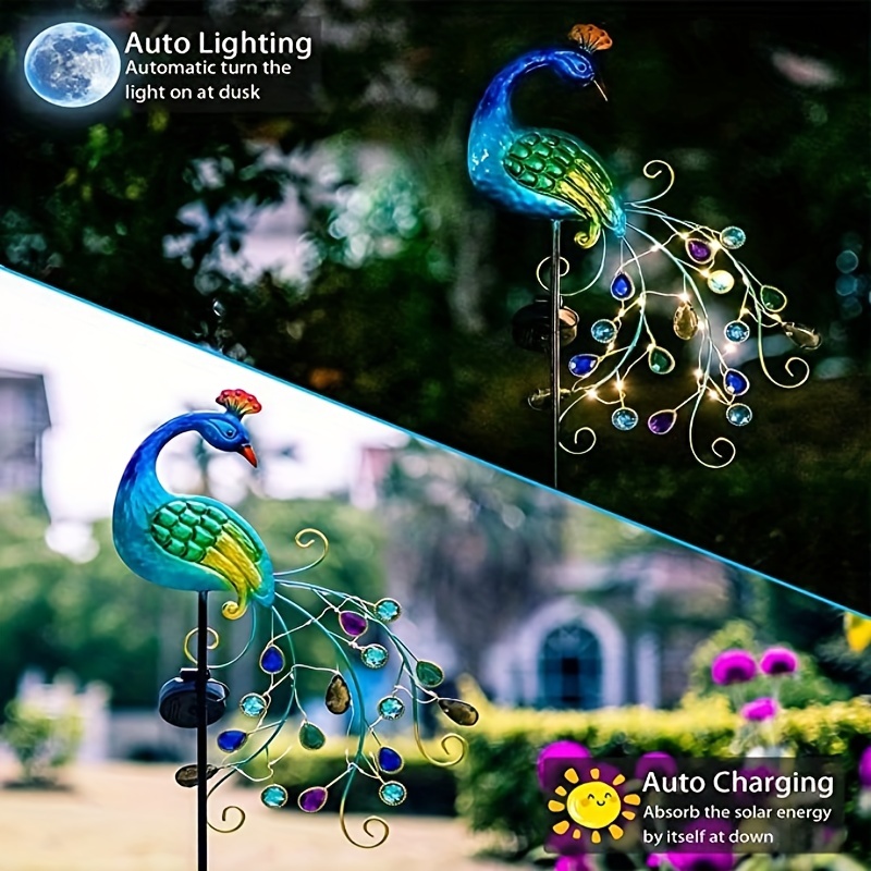 Beautify Your Garden with This Stunning Peacock Solar Garden Light - Waterproof & Durable!