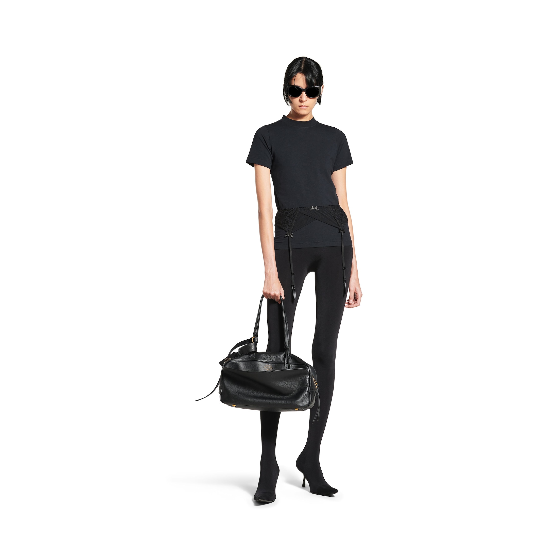 Balenciaga Women's Carrie Bowling Bag Medium in Black8264252ABNQ1000