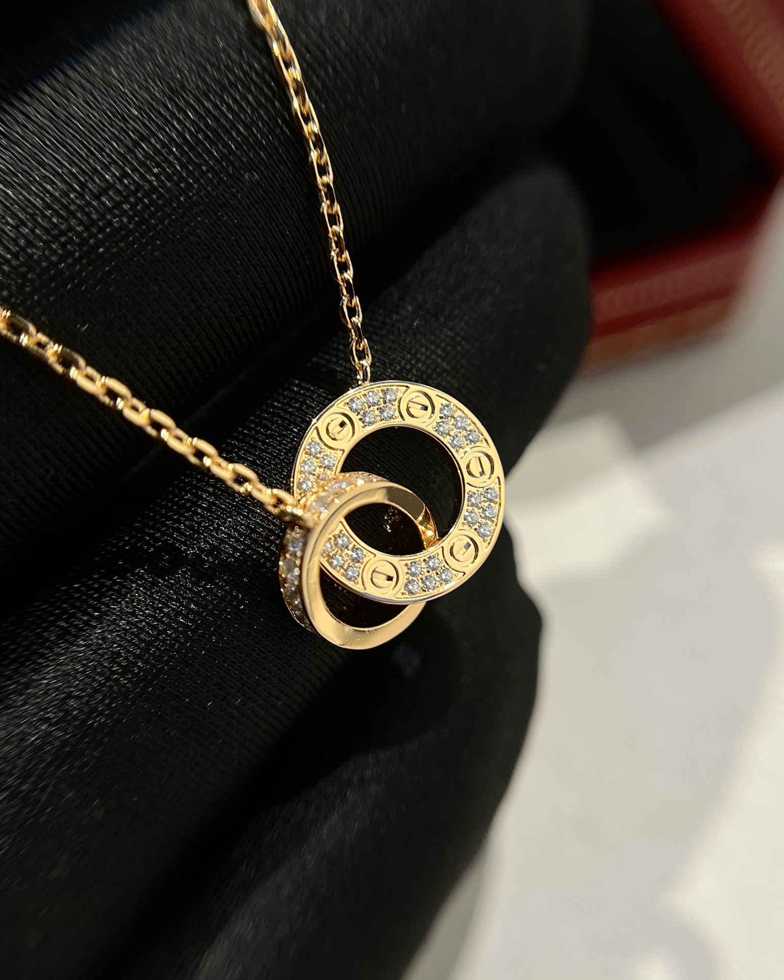 Cartier Diamond Double Ring Necklace