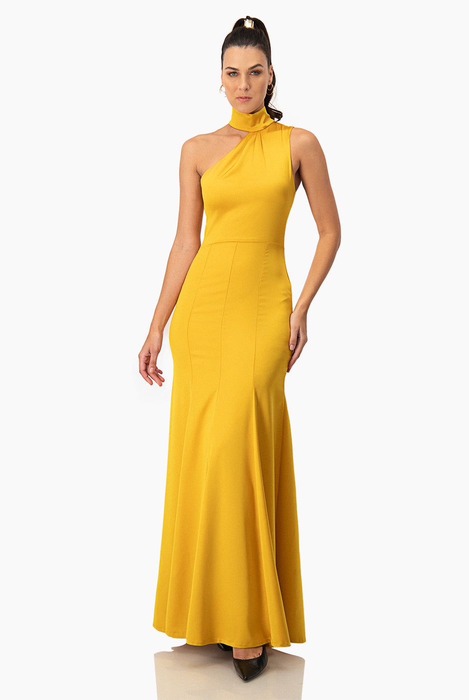 Vestido largo de un hombro