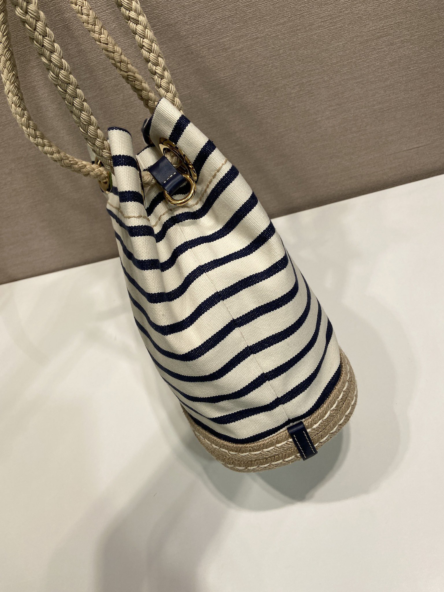Prada New Striped Bucket Bag 1BE082