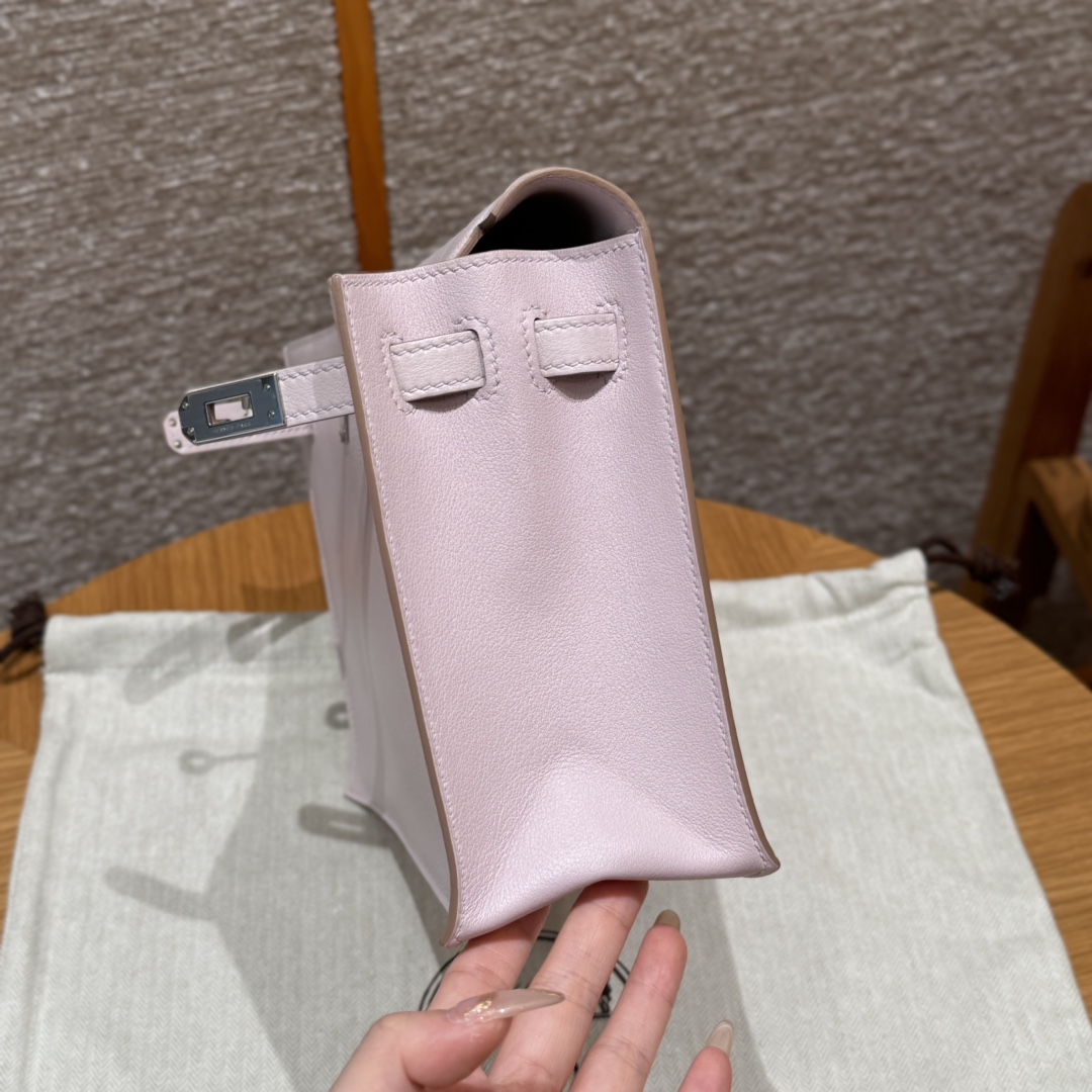 Hermes kelly danse 09Mauve pale handbag (handmade to order)