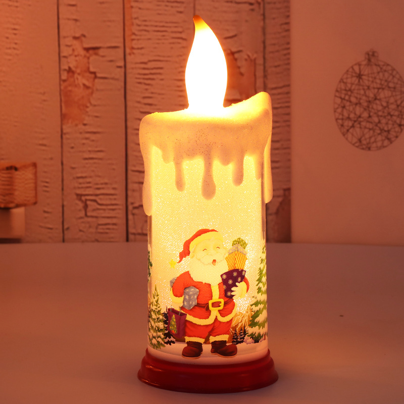 🔥🔥Christmas decoration candle lamp LED simulation flame candle Santa Claus snowman decoration night light