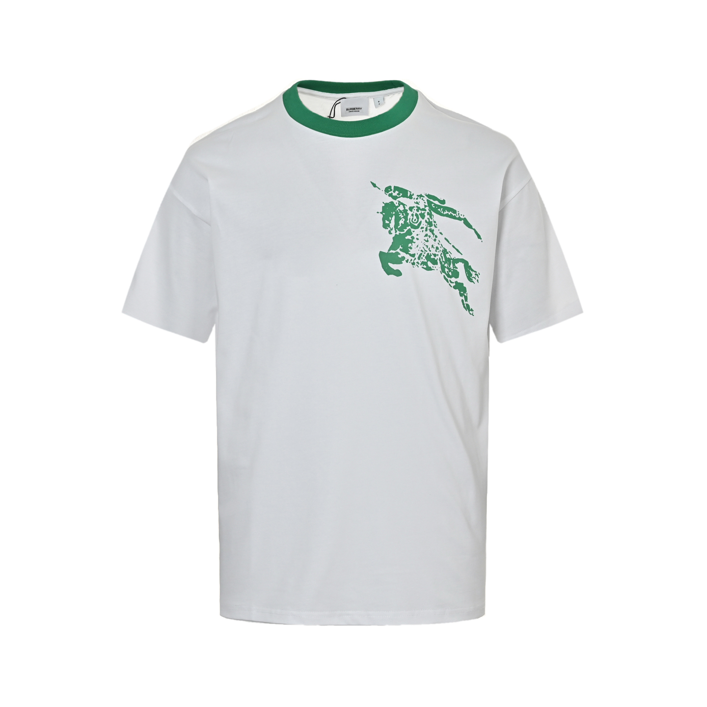 Burberry 25ss contrast collar horse print short sleeves