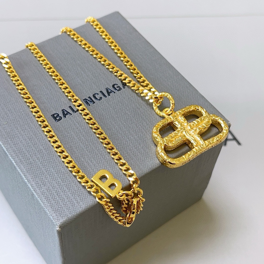 Balenciaga BB gold necklace
