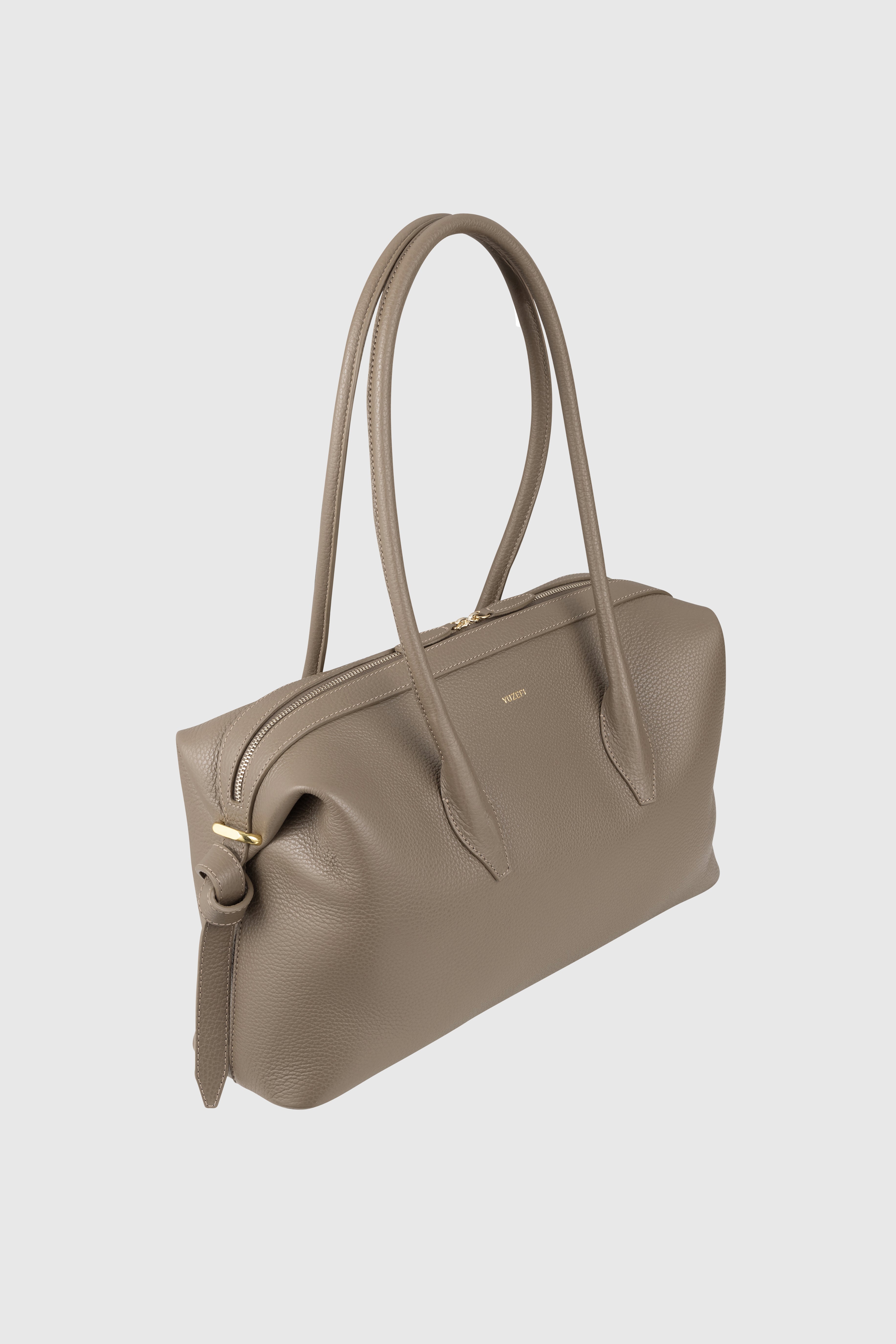 BRIOCHE DUFFLE - TAUPE PEBBLE GRAINED LEATHER