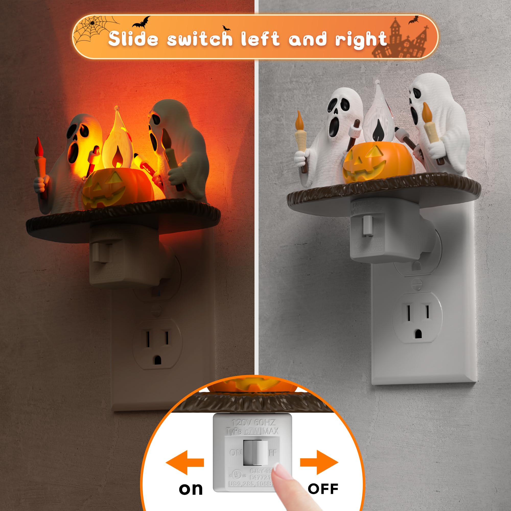 💥ON SALE💥Spooky LED Ghost Night Light  with Flickering Campfire 👻🔥