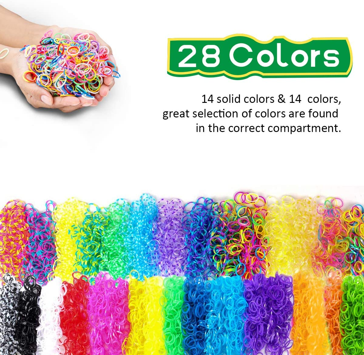Art Crafts DIY Toys, Bracelet Making Kit Beads Handmade Rubber Band Birthday Gift for children