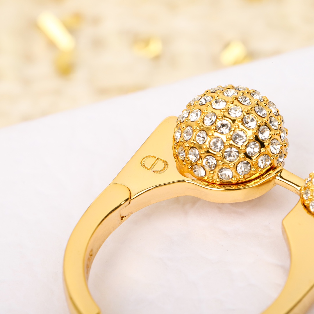 Dior large and small beads full diamond earrings