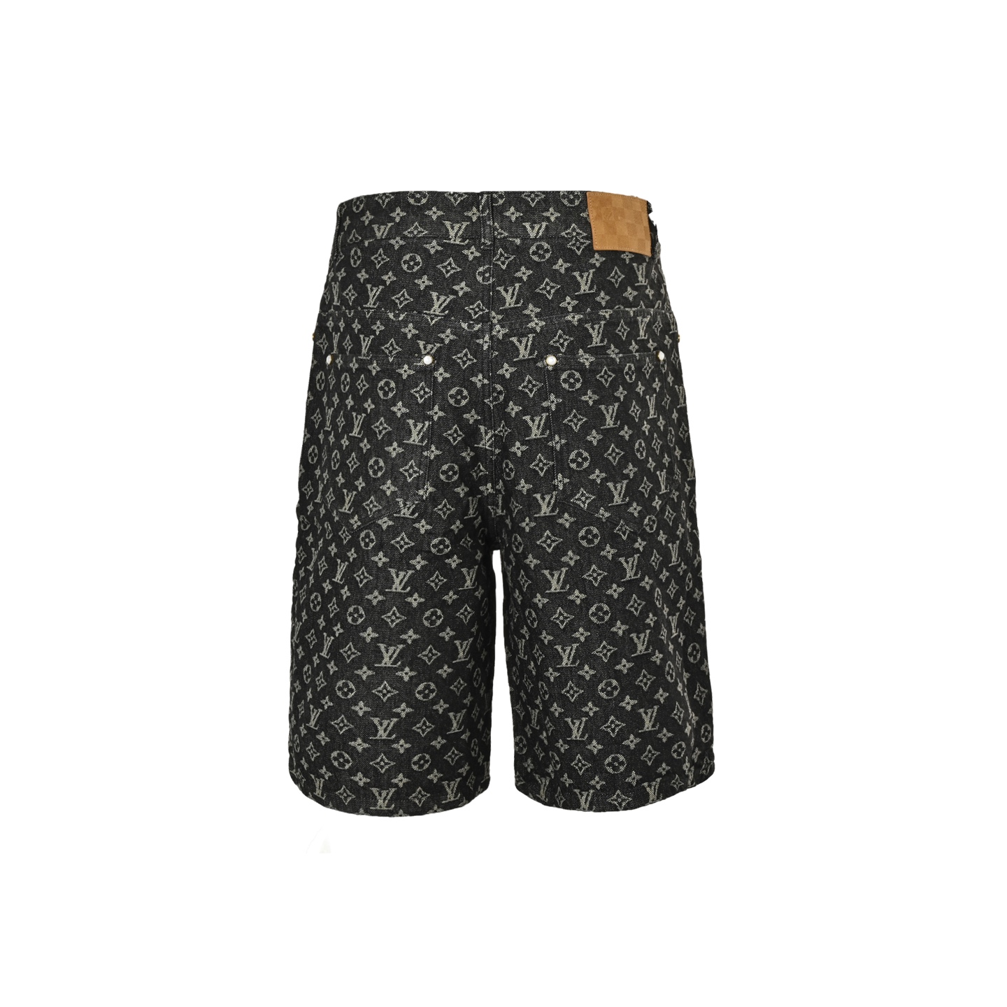 Louis Vuitton FA full-print pearl button monogram denim shorts