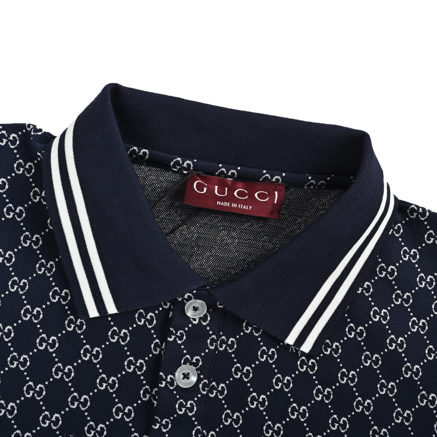 Gucci 25ss full print jacquard Polo short sleeve