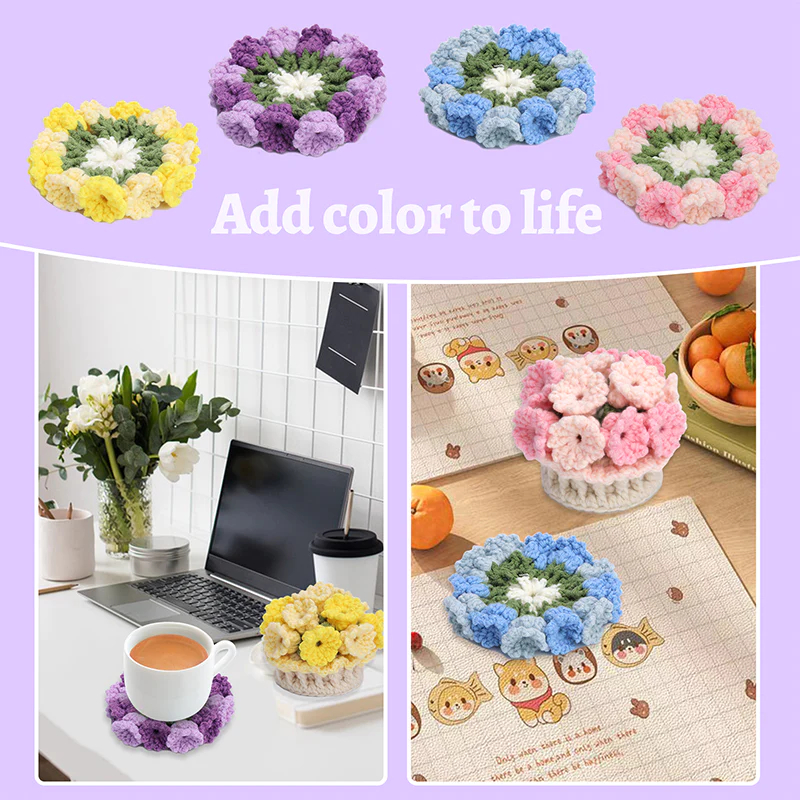🔥Last Day 50% OFF🔥Crochet Flower Kits Coasters For Beginners📦BUY 2 GET 10% OFF & FREE SHIPPING NOW