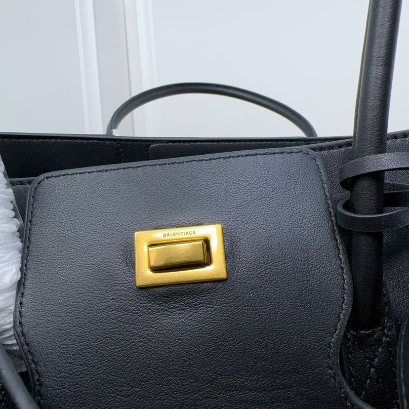Balenciaga Bel Air Medium Black Gold Handbag