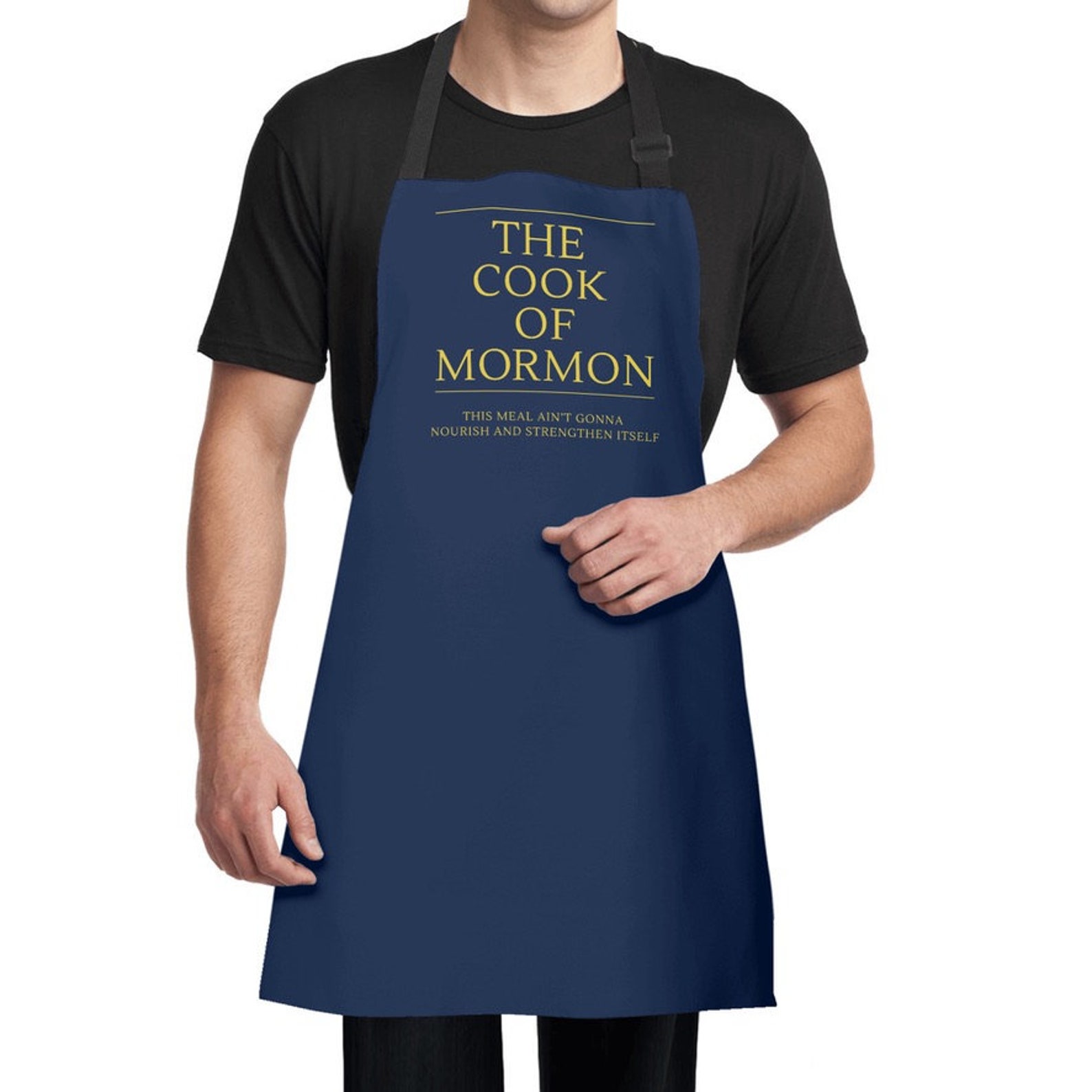 Funny LDS Cook of Mormon Apron in Book of Mormon Style