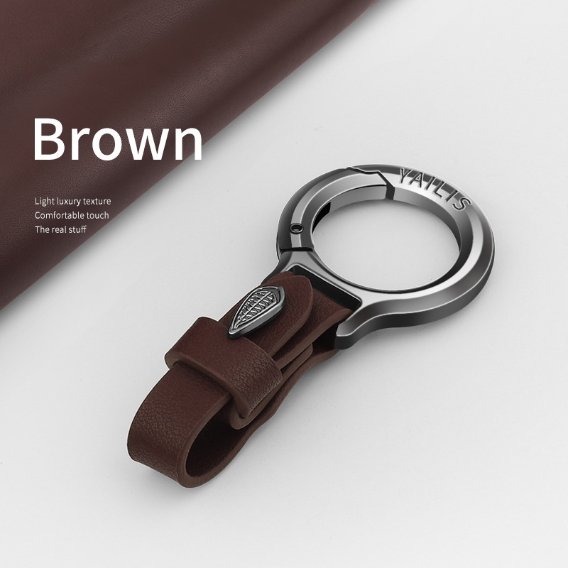 🔥Portable Zinc Alloy Leather Keychain
