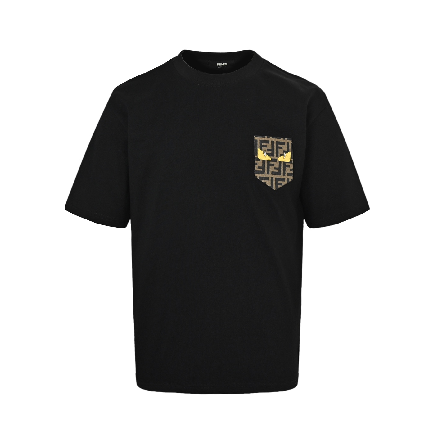 Fendi 25ss little monster eyes FF leather patch pocket short sleeve