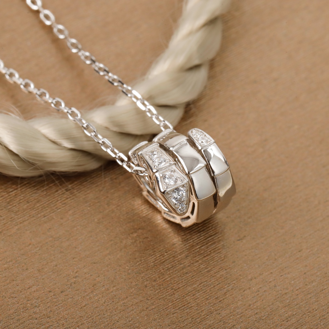 Bulgari Double Circle Diamond Snake Necklace