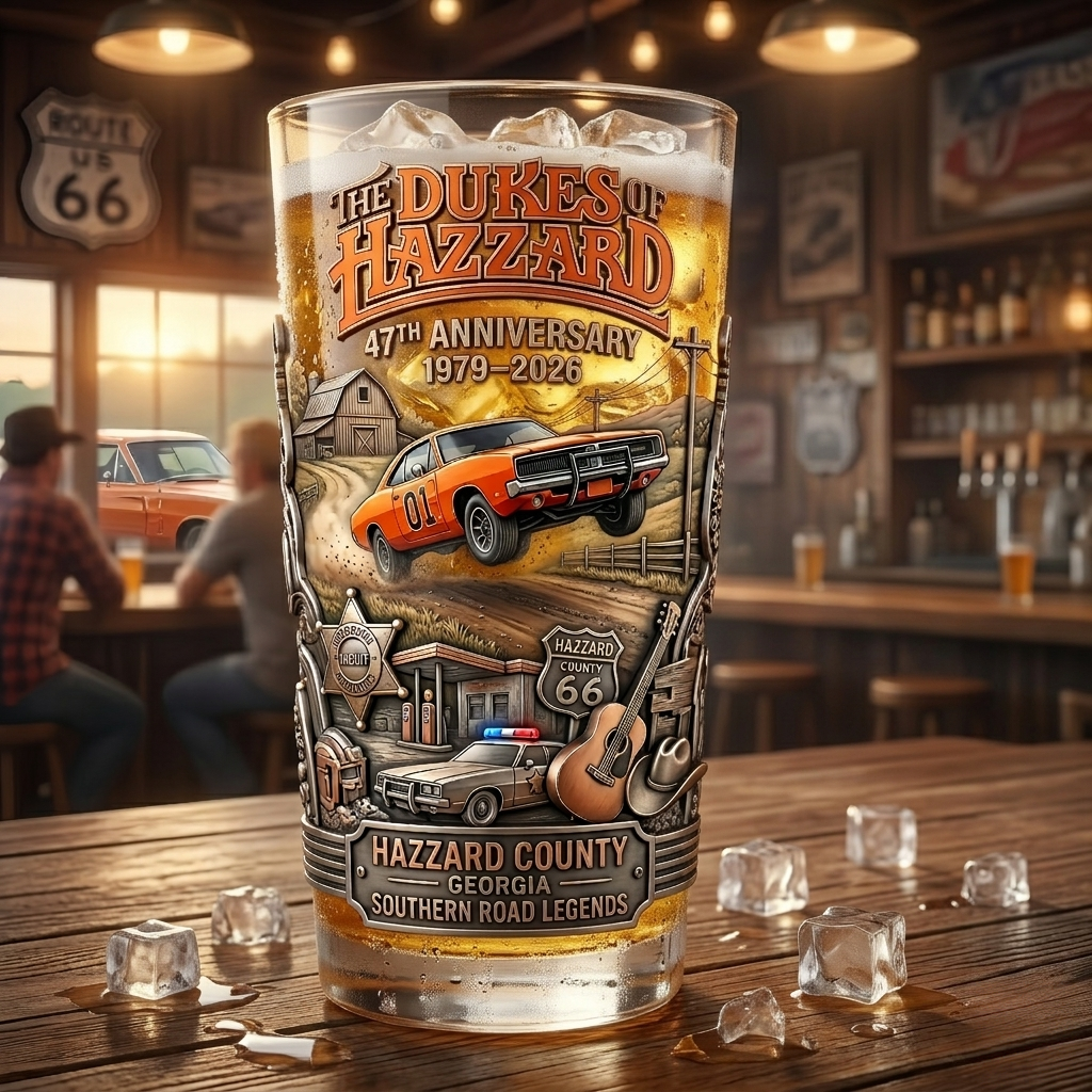 The Dukes of Hazzard 47th Anniversary Beer Glass