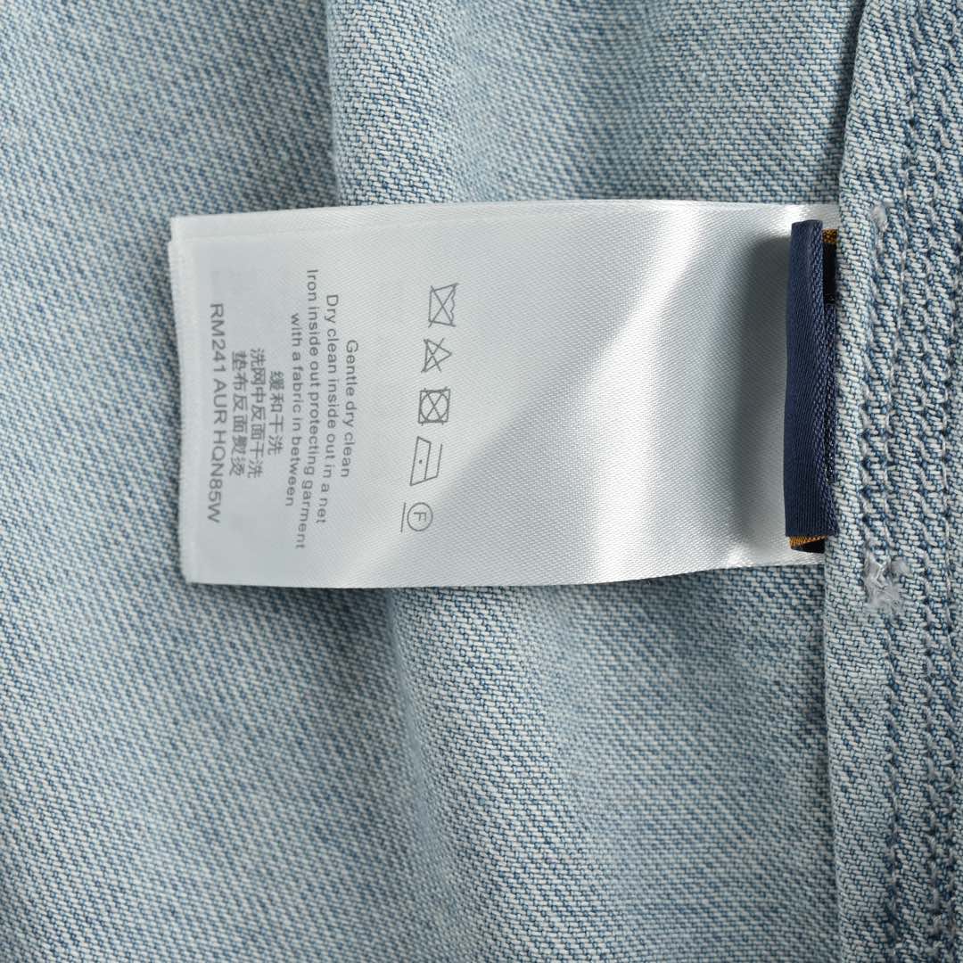 Louis Vuitton 24Fw washed monogram ripped denim jacket