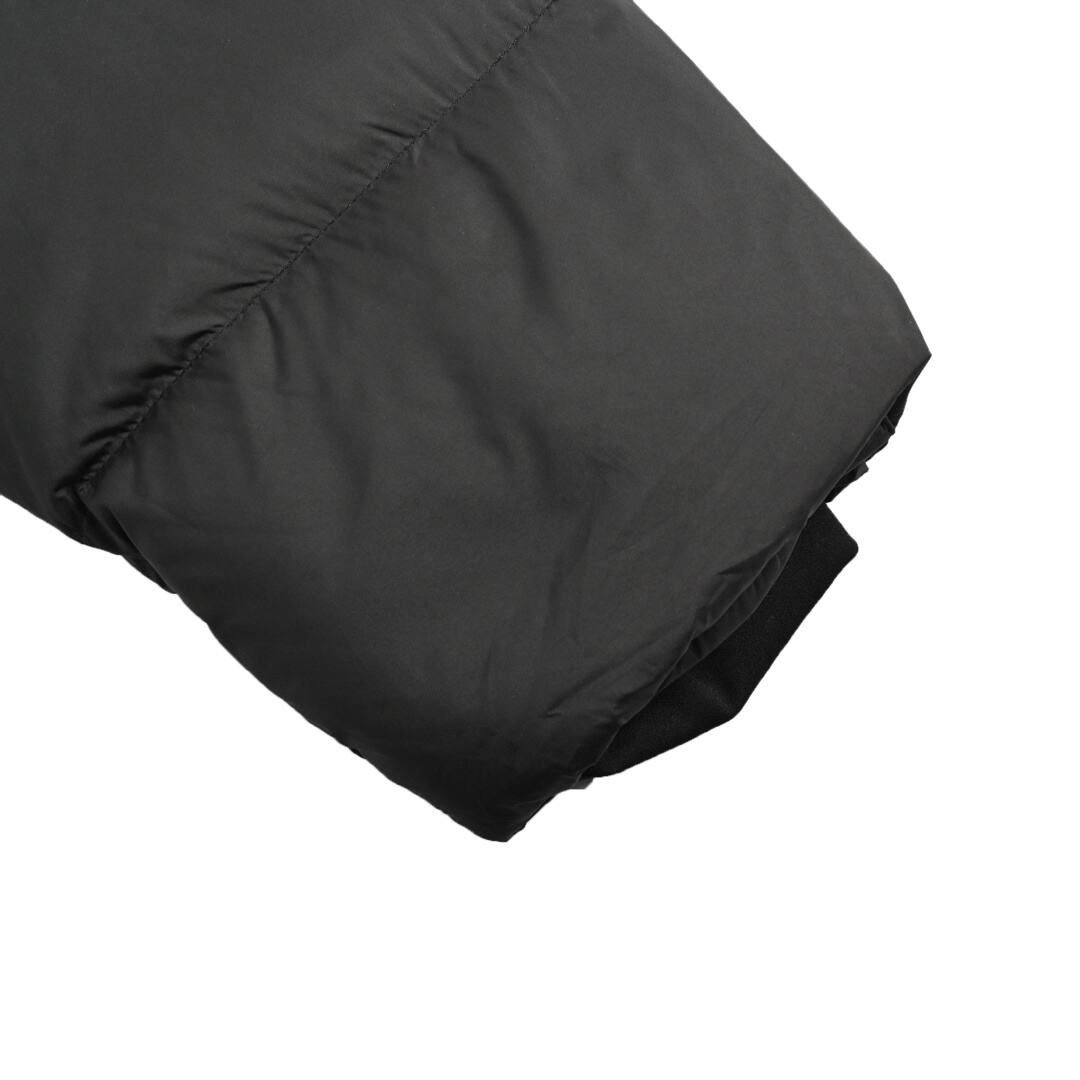 Moncler zippered long hooded down jacket